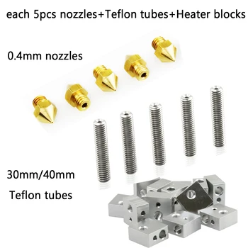 Anet Each 5pcs 0.4mm Nozzles Heads+30mm/40mm 1.75 Teflon Throat Tubes+Heater Blocks Hotend for MK8 Makerbot A8 A6 A2 3D Printers
Anet Each 5pcs 0.4mm Nozzles Heads+30mm/40mm 1.75 Teflon Throat Tubes+Heater Blocks Hotend for MK8 Makerbot A8 A6 A2 3D Printers