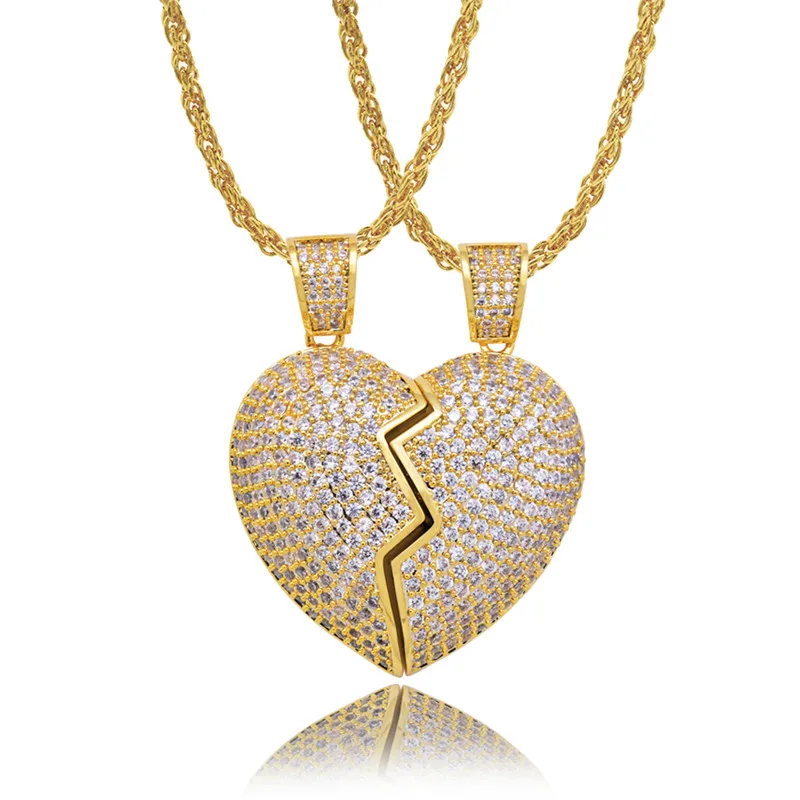 LuReen Bling Iced Out Lovers Broken Heart Pendant Necklace Gold Silver Color 24inch Link Chain Mens Hip Hop Jewelry Gift
LuReen Bling Iced Out Lovers Broken Heart Pendant Necklace Gold Silver Color 24inch Link Chain Mens Hip Hop Jewelry Gift
