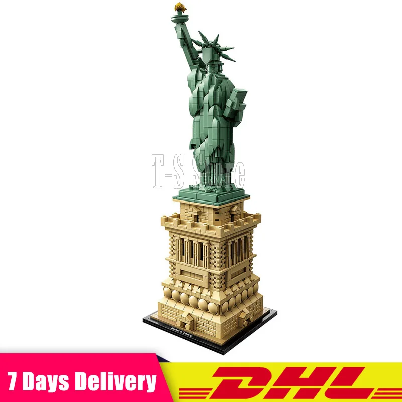 

2018 DHL LEPIN 17011 Architecture Model 1887 PCS Statue of Liberty Set Building Blocks Bricks Toys Compatible legoings 21042
