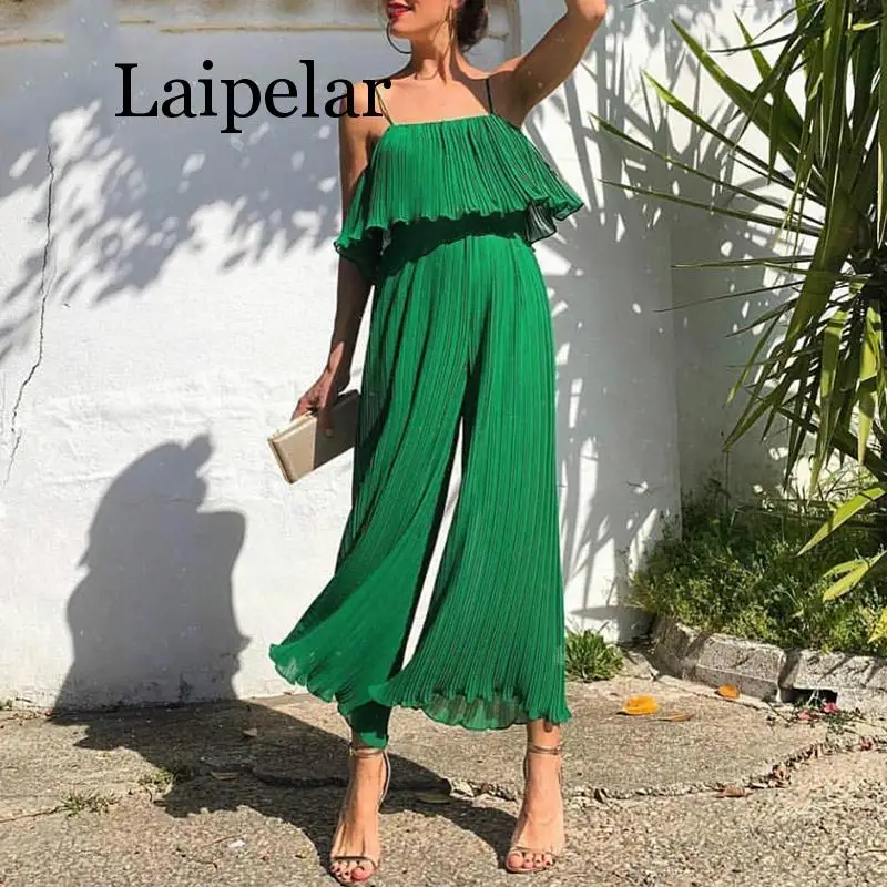 Laipelar Chiffon Green Ruffle Jumpsuit For Women Sexy Sleeveless Camis High Waist Cute Rompers Loose Long Womens Wide-Leg Ladies
Laipelar Chiffon Green Ruffle Jumpsuit For Women Sexy Sleeveless Camis High Waist Cute Rompers Loose Long Womens Wide-Leg Ladies