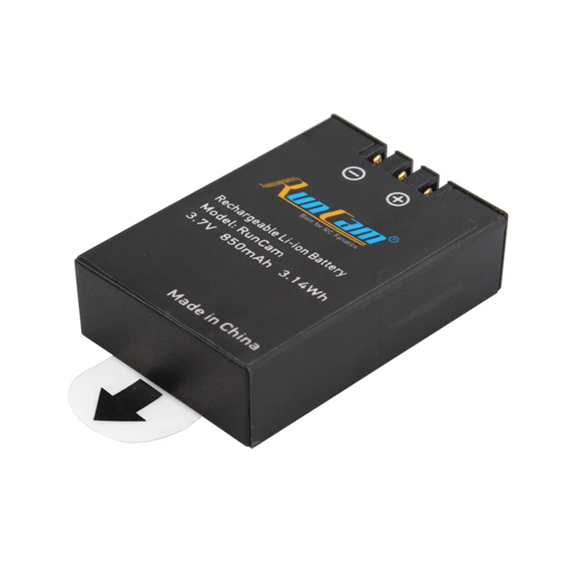 RUNCAM 2 Runcam2 Spare Part Rechargeable Battery 3.7V 850mAh 3.14Wh Li-ion Rechargeable Battery RC2-09
RUNCAM 2 Runcam2 Spare Part Rechargeable Battery 3.7V 850mAh 3.14Wh Li-ion Rechargeable Battery RC2-09