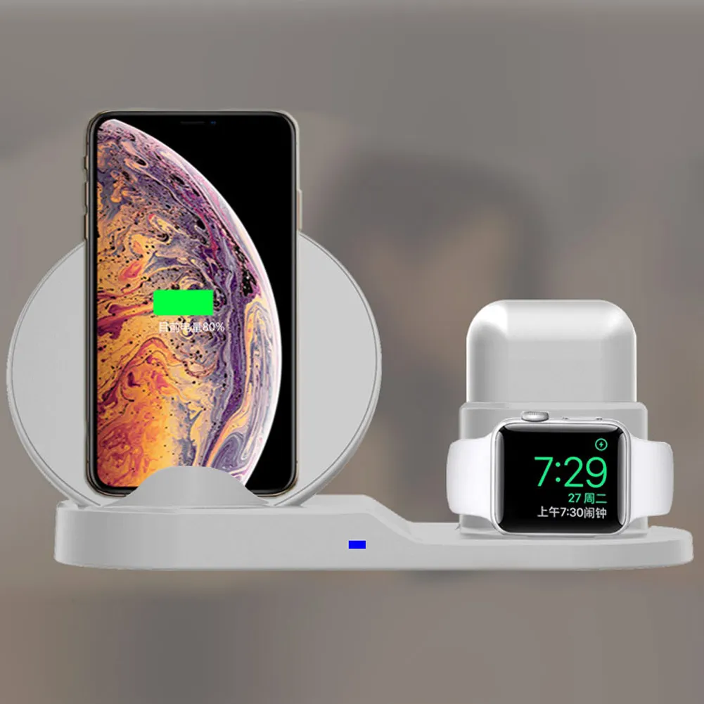 Wireless Charger 3-in-1 Replacement Charging Station for iPhone Xs/X Qi-enabled devices for AirPods Universal for Watch Series
Wireless Charger 3-in-1 Replacement Charging Station for iPhone Xs/X Qi-enabled devices for AirPods Universal for Watch Series