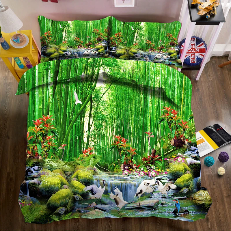 Flowing water and cranes in the bamboo forest 3d effect photo bed linen can be customized photo pattern
Flowing water and cranes in the bamboo forest 3d effect photo bed linen can be customized photo pattern