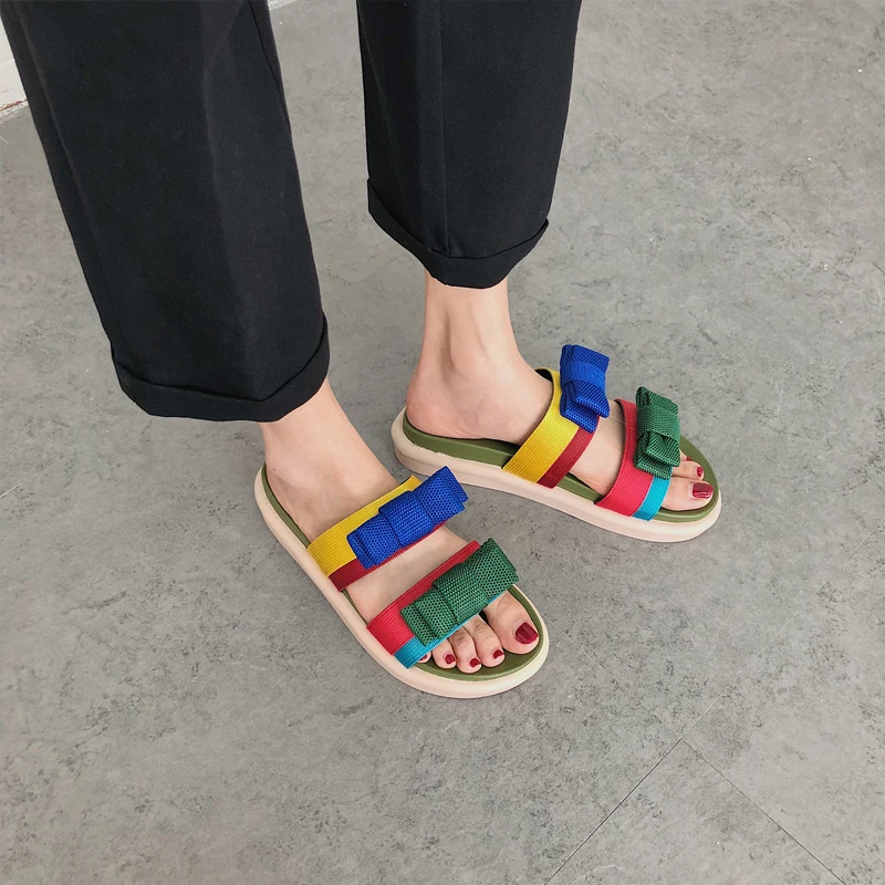 Women Summer Fashion 2.5cm Flat Heels Outside Slippers Ladies Butterfly-knot Slippers Girls Non-Slip Beach Slides Size 35-40
Women Summer Fashion 2.5cm Flat Heels Outside Slippers Ladies Butterfly-knot Slippers Girls Non-Slip Beach Slides Size 35-40