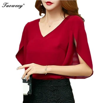 Women Chiffon shirt short-sleeved 2018 summer style loose new Korean women's sexy V-neck loose lotus leaf plus size blouse
Women Chiffon shirt short-sleeved 2018 summer style loose new Korean women's sexy V-neck loose lotus leaf plus size blouse