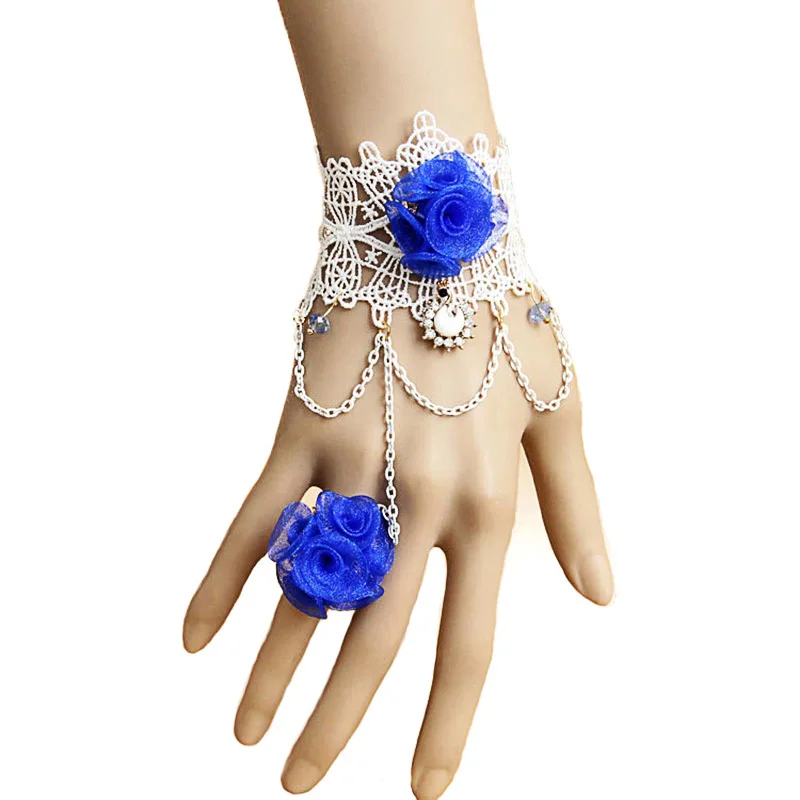 Bracelets Women Girl Gothic Bridal White Lace Flower Swan Rhinestone Bead Drop Chain Wedding Adjustable Ring Chunky Bracelet Set
Bracelets Women Girl Gothic Bridal White Lace Flower Swan Rhinestone Bead Drop Chain Wedding Adjustable Ring Chunky Bracelet Set