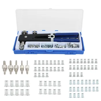86 Pcs Hand Riveter Nut Rivet Guns Kit M3-M8 Manual Threaded Nut Rive Tool Set Stainless Steel Nuts Metric Thread For Screws
86 Pcs Hand Riveter Nut Rivet Guns Kit M3-M8 Manual Threaded Nut Rive Tool Set Stainless Steel Nuts Metric Thread For Screws