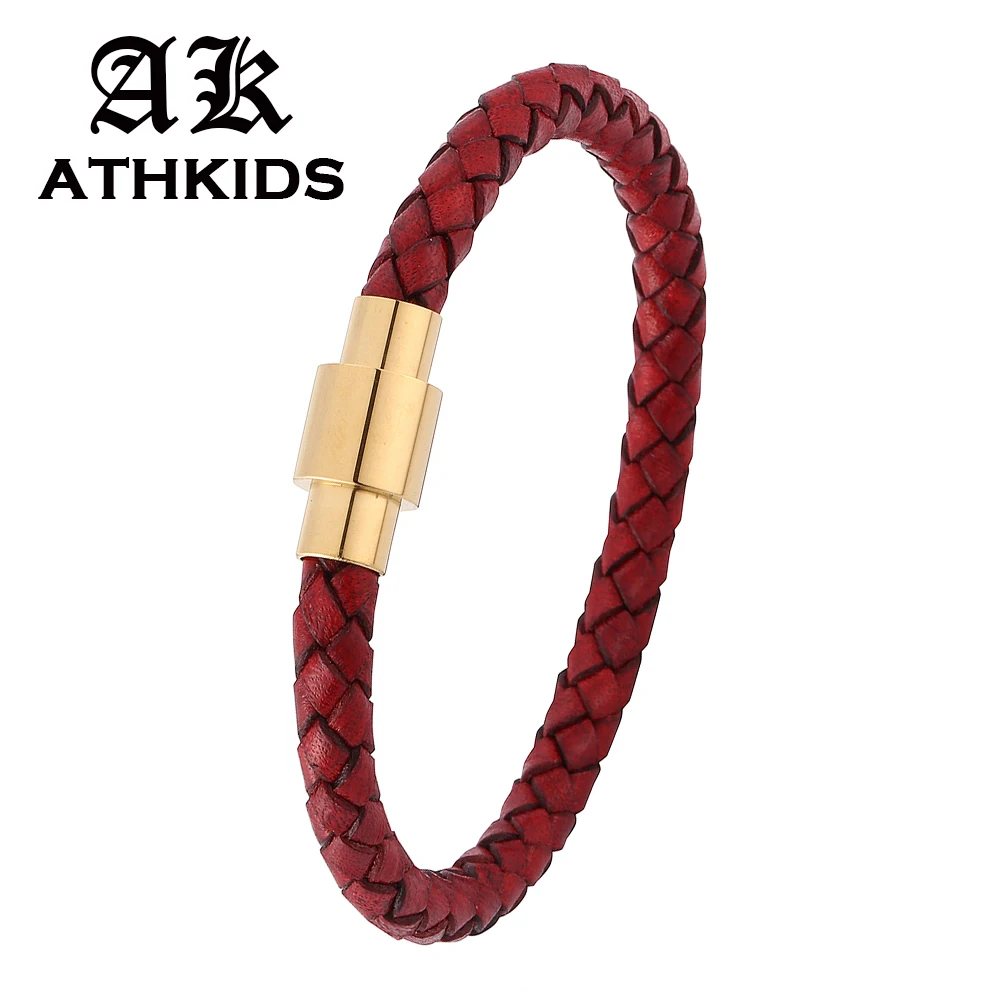 2019 New Fashion Red Genuine Braided Leather Bracelet Men Women Magnetic Clasps Charm Bracelets Male Female Jewelry PD0251R
2019 New Fashion Red Genuine Braided Leather Bracelet Men Women Magnetic Clasps Charm Bracelets Male Female Jewelry PD0251R