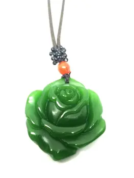 Natural Green Jade Rose Necklace Pendant Leather Rope Lucky Amulet Jewelry Gift Gemstone Wholesale
Natural Green Jade Rose Necklace Pendant Leather Rope Lucky Amulet Jewelry Gift Gemstone Wholesale