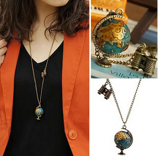 Hot Selling Trendy Vintage Bronze Long Chain Jewelry Globe Telescope Alloy Pendant Necklace For Women
Hot Selling Trendy Vintage Bronze Long Chain Jewelry Globe Telescope Alloy Pendant Necklace For Women