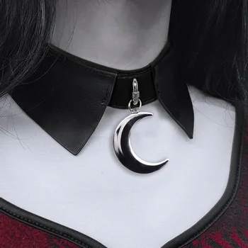 New Design PU Leather Choker Moom Pendant Bondage Gothic Cosplay Women Belt Necklace Punk Sexy Jewelry Black Charm Moom Choker
New Design PU Leather Choker Moom Pendant Bondage Gothic Cosplay Women Belt Necklace Punk Sexy Jewelry Black Charm Moom Choker