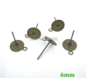 6mm Blank Earrings Bases Settings Flat Circle pad Bezel w/ a Loop Pin Stud Earrings Post Crafts Findings Antique Bronze tone
6mm Blank Earrings Bases Settings Flat Circle pad Bezel w/ a Loop Pin Stud Earrings Post Crafts Findings Antique Bronze tone