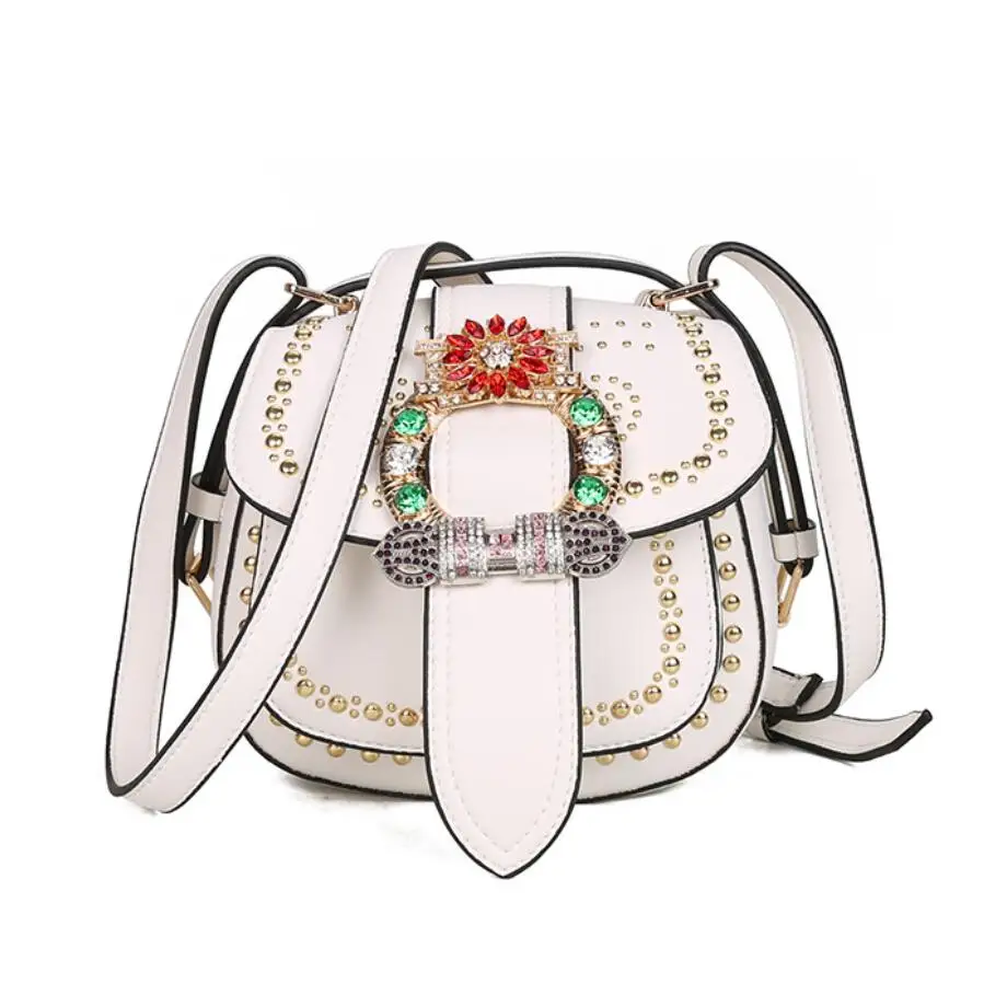 Elegant Female Retro Saddle Bag 2019 New Quality PU Leather Women's Designer Handbag Rivet Diamond Buckle Shoulder Crossbody Bag
Elegant Female Retro Saddle Bag 2019 New Quality PU Leather Women's Designer Handbag Rivet Diamond Buckle Shoulder Crossbody Bag