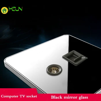 Black mirror glass Type 86 Computer TV Socket Network Telecom Broadband + TV Socket Switch Panel
Black mirror glass Type 86 Computer TV Socket Network Telecom Broadband + TV Socket Switch Panel