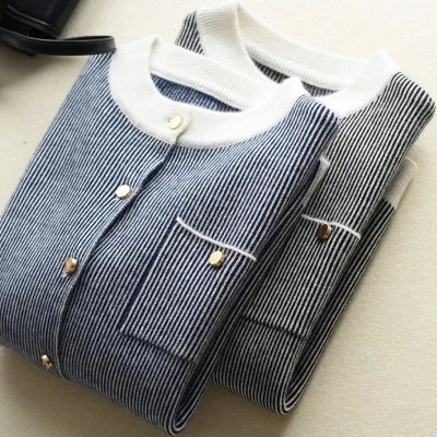 Thick Warm Korea Striped cashmere cardigan 2019 autumn winter sweater women knitted Mandarin Collar Pull Femme jacket coat
Thick Warm Korea Striped cashmere cardigan 2019 autumn winter sweater women knitted Mandarin Collar Pull Femme jacket coat