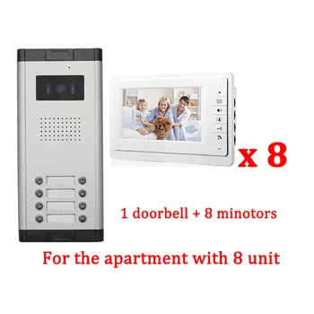 7" LCD Apartment Wired Video Door Phone Audio Visual Intercom Entry System 1 HD Outdoor Camera With 8 monitor
7" LCD Apartment Wired Video Door Phone Audio Visual Intercom Entry System 1 HD Outdoor Camera With 8 monitor