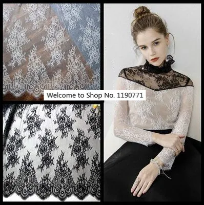Free shipping 3M/lot Eyelashes lace trim flower black white lace fabric handmade diy clothes accessories 150cm
Free shipping 3M/lot Eyelashes lace trim flower black white lace fabric handmade diy clothes accessories 150cm