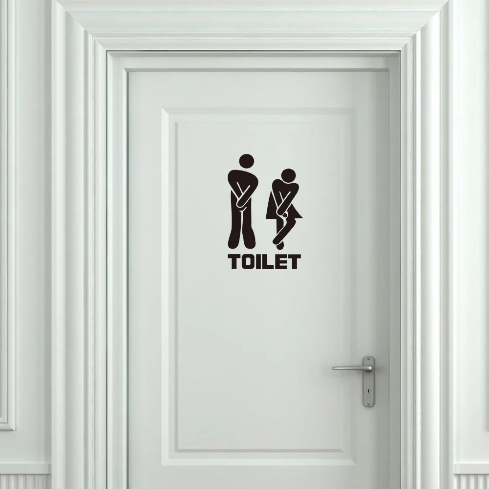 Фото Toilet door entrance sign stickers for home decoration public place wall creative pattern Diy fun Vinyl Mural art decal | Дом и сад