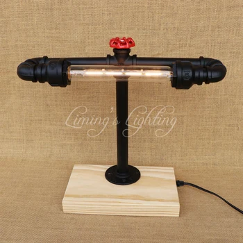 Edison Bulb Industrial Desk Lamp Wood Base Water Pipe Steam Punk With Switch E27 LED Light Bedroom Bedside Office Study Fixture
Edison Bulb Industrial Desk Lamp Wood Base Water Pipe Steam Punk With Switch E27 LED Light Bedroom Bedside Office Study Fixture