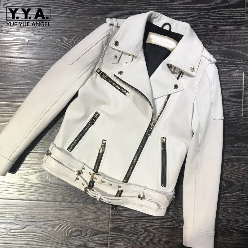 2019 Spring White Luxury Sheepskin Real Leather Jacket Women Slim Fit Jaqueta De Couro Buckle Motor Biker Lady Windbreaker Coat
2019 Spring White Luxury Sheepskin Real Leather Jacket Women Slim Fit Jaqueta De Couro Buckle Motor Biker Lady Windbreaker Coat