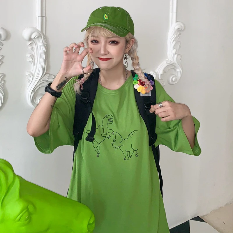 2 Colors Mihoshop Ulzzang Korean Korea Women Fashion Clothing Cute Cartoon Dinosaur Print Green Loose Short Sleeve T shirt
2 Colors Mihoshop Ulzzang Korean Korea Women Fashion Clothing Cute Cartoon Dinosaur Print Green Loose Short Sleeve T shirt