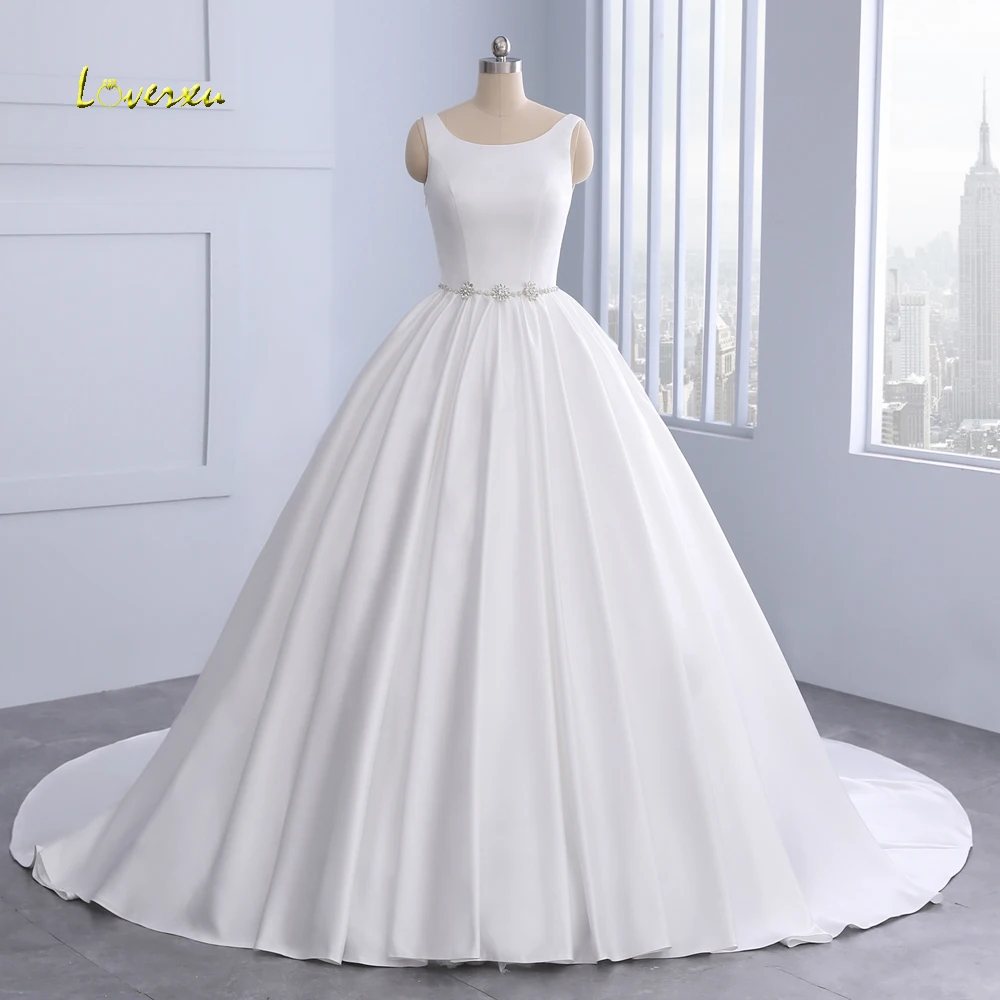 Фото Свадебное платье Loverxu Vestido De Noiva винтажное бальное с открытой - купить
