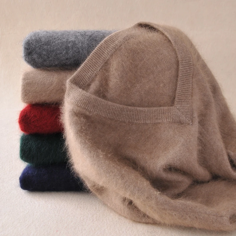 Mink Cashmere Sweater Men Long Sleeve Pullovers Outwear Man V-Neck sweaters Tops Loose Solid Fit Knitting Clothing 9 Colors New
Mink Cashmere Sweater Men Long Sleeve Pullovers Outwear Man V-Neck sweaters Tops Loose Solid Fit Knitting Clothing 9 Colors New