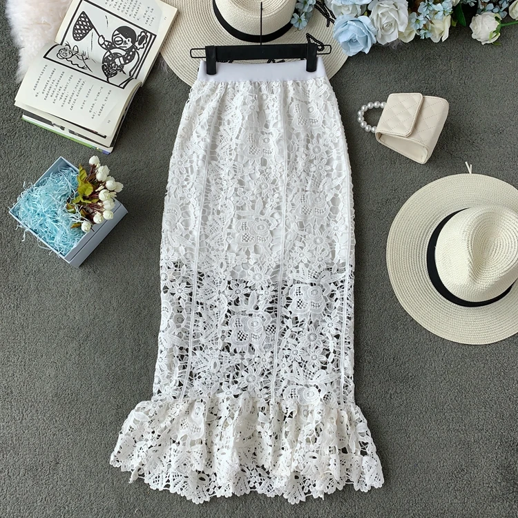 Summer 2019 Fashion Elastic High-waist Lace Hollow-out Button Skirt Fishtail Skirt Sexy Skirts H376
Summer 2019 Fashion Elastic High-waist Lace Hollow-out Button Skirt Fishtail Skirt Sexy Skirts H376