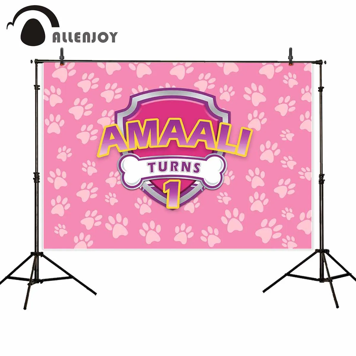 Allenjoy Cartoon photography backdrop Pink dog footprints bone girl birthday party background photo studio photophone photocall
Allenjoy Cartoon photography backdrop Pink dog footprints bone girl birthday party background photo studio photophone photocall