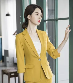 Half Sleeve Novelty Yellow Formal Women Blazers and Jackets Coat 2019 Spring Summer Office Work Wear Tops Outwear Clothes Blaser
Half Sleeve Novelty Yellow Formal Women Blazers and Jackets Coat 2019 Spring Summer Office Work Wear Tops Outwear Clothes Blaser