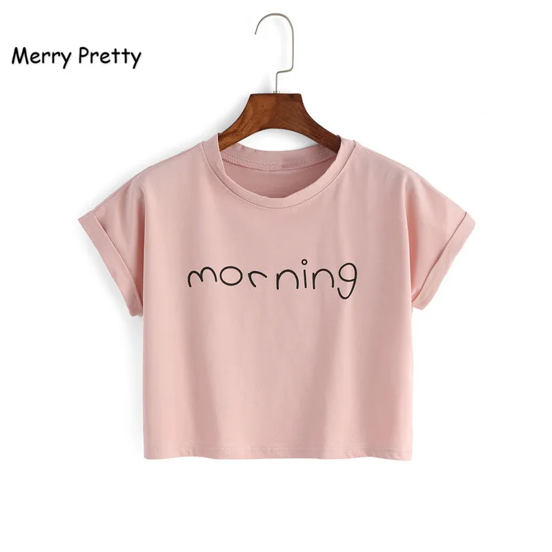 Merry Pretty Harajuku Women Tops Summer Korean Style Cute Fashion Pink O-Neck Short Sleeve Letter Print Crop T-shirt Punk Top
Merry Pretty Harajuku Women Tops Summer Korean Style Cute Fashion Pink O-Neck Short Sleeve Letter Print Crop T-shirt Punk Top