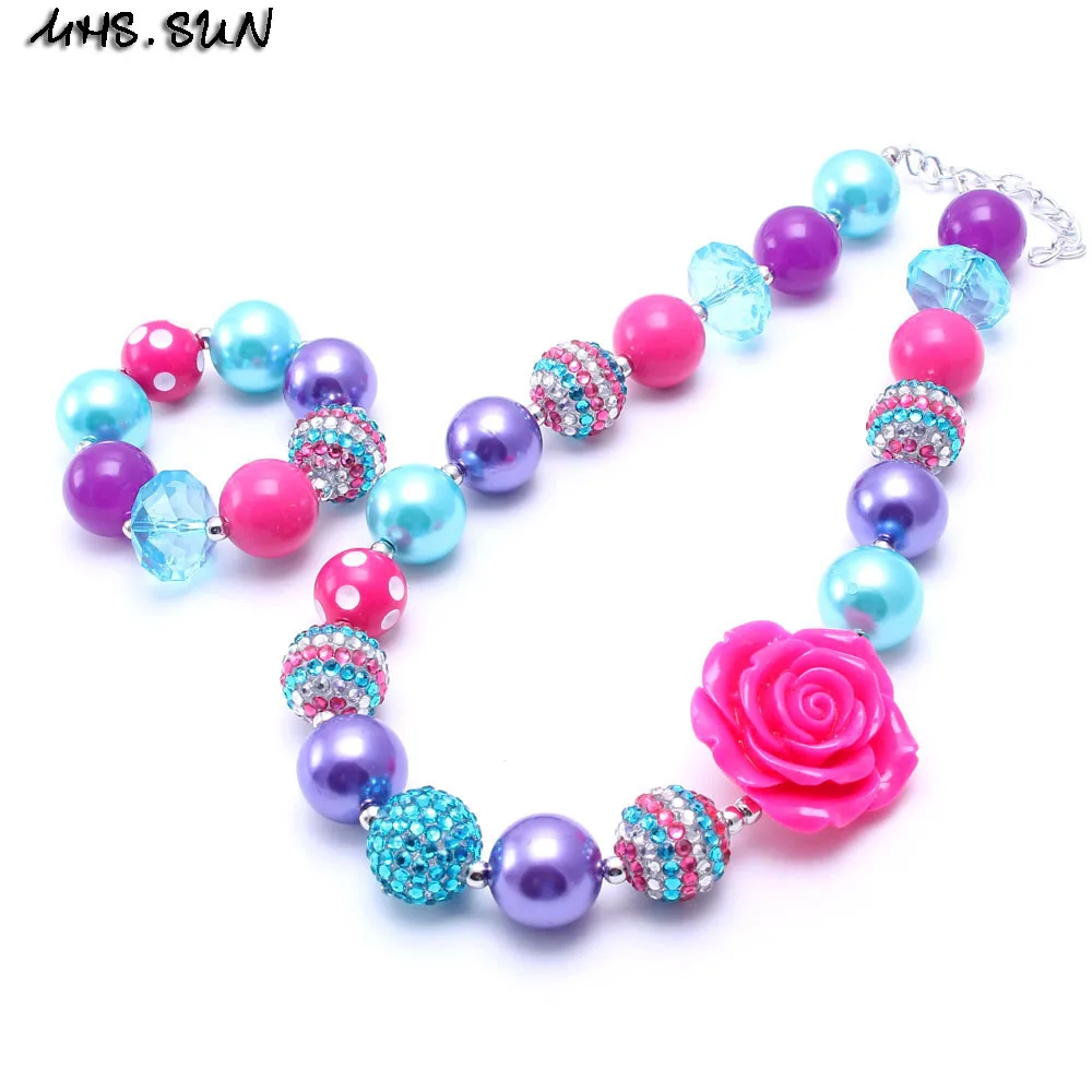 MHS.SUN 2sets Rose Flower Girl Kid Chunky Necklace Jewelry Set Pretty Children Bubblegum Bead Chunky Necklace&Bracelet Set
MHS.SUN 2sets Rose Flower Girl Kid Chunky Necklace Jewelry Set Pretty Children Bubblegum Bead Chunky Necklace&Bracelet Set