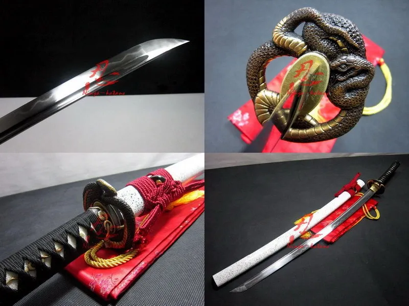 Hand forged clay tempered folded steel blade katana sword snake tsuba Battle ready sharpened
Hand forged clay tempered folded steel blade katana sword snake tsuba Battle ready sharpened