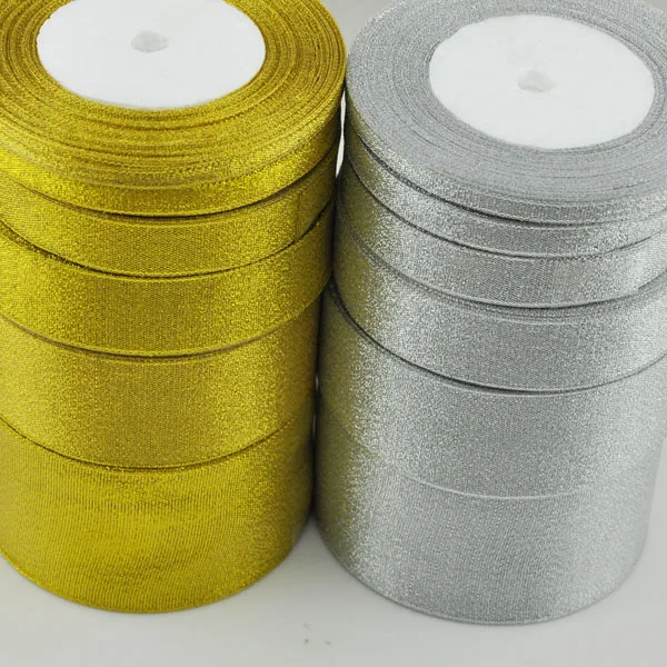 10mm x 25 Yards 22 Metres - Silver Sparkle Organza Ribbon Roll