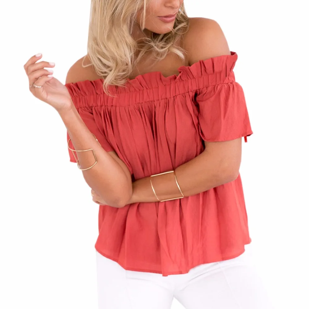 Off Shoulder 2018 Top Beach Sexy Slash Neck Summer Blusas Solid Butterfly Women Blouses Short Sleeve Loose Shirts Tops GV666
Off Shoulder 2018 Top Beach Sexy Slash Neck Summer Blusas Solid Butterfly Women Blouses Short Sleeve Loose Shirts Tops GV666