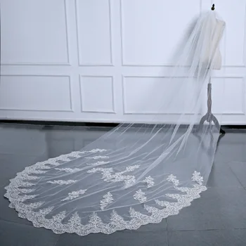 Wedding Veil Sequined White Bridal Veils Lace Edge Tulle Cathedral Wedding Veil Long Wedding Accessories TS253
Wedding Veil Sequined White Bridal Veils Lace Edge Tulle Cathedral Wedding Veil Long Wedding Accessories TS253