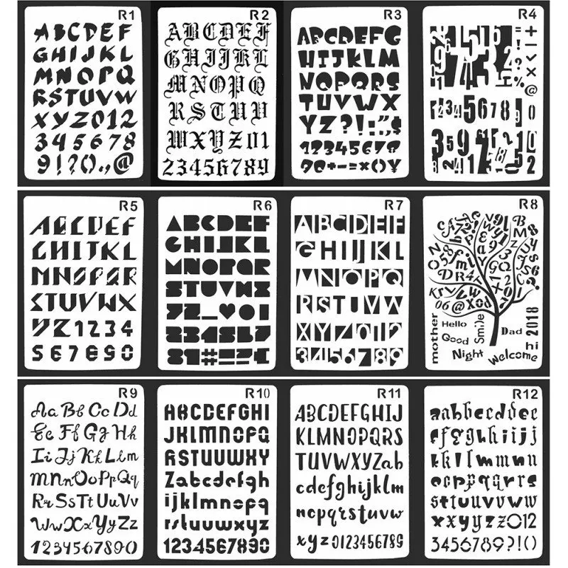 Letter Alphabet Number Layering Stencils For DIY Wall Scrapbooking Painting Template Photoalbum Decoration Plastic Cards
Letter Alphabet Number Layering Stencils For DIY Wall Scrapbooking Painting Template Photoalbum Decoration Plastic Cards
