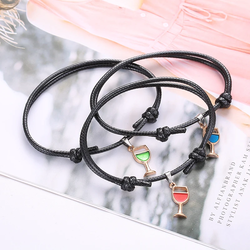 3 PCs/Set Htzzy 2019 New Creative Wine Glass Bracelets Adjustable Rope Chain Fashion Charm Bracelet Jewelry Gifts for Women
3 PCs/Set Htzzy 2019 New Creative Wine Glass Bracelets Adjustable Rope Chain Fashion Charm Bracelet Jewelry Gifts for Women
