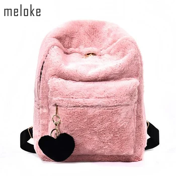 2020 Cute Solid Faux Fur Backpack Heart Pendant Winter Soft Women's Big Plush Backpack Pink Black White Rucksack
2020 Cute Solid Faux Fur Backpack Heart Pendant Winter Soft Women's Big Plush Backpack Pink Black White Rucksack