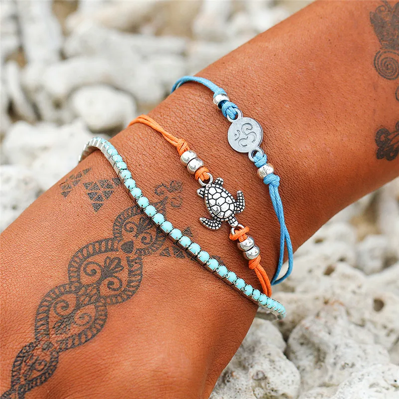 AY Bohemian OM Turtle Bracelets & Bangles For Women Round Pendant YOGO Adjusted Bracelets Set Chains Female Jewelry Gift 3pcs
AY Bohemian OM Turtle Bracelets & Bangles For Women Round Pendant YOGO Adjusted Bracelets Set Chains Female Jewelry Gift 3pcs