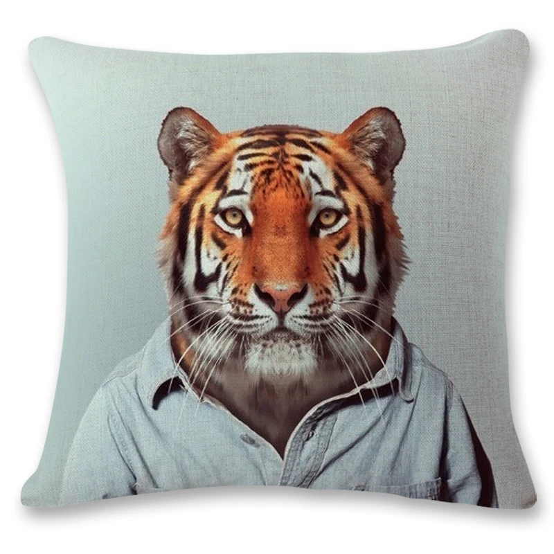 New Cartoon cute dressed animal tiger office chair lumbar support pillow photo customized pillow custom printed linen pillowcase
New Cartoon cute dressed animal tiger office chair lumbar support pillow photo customized pillow custom printed linen pillowcase