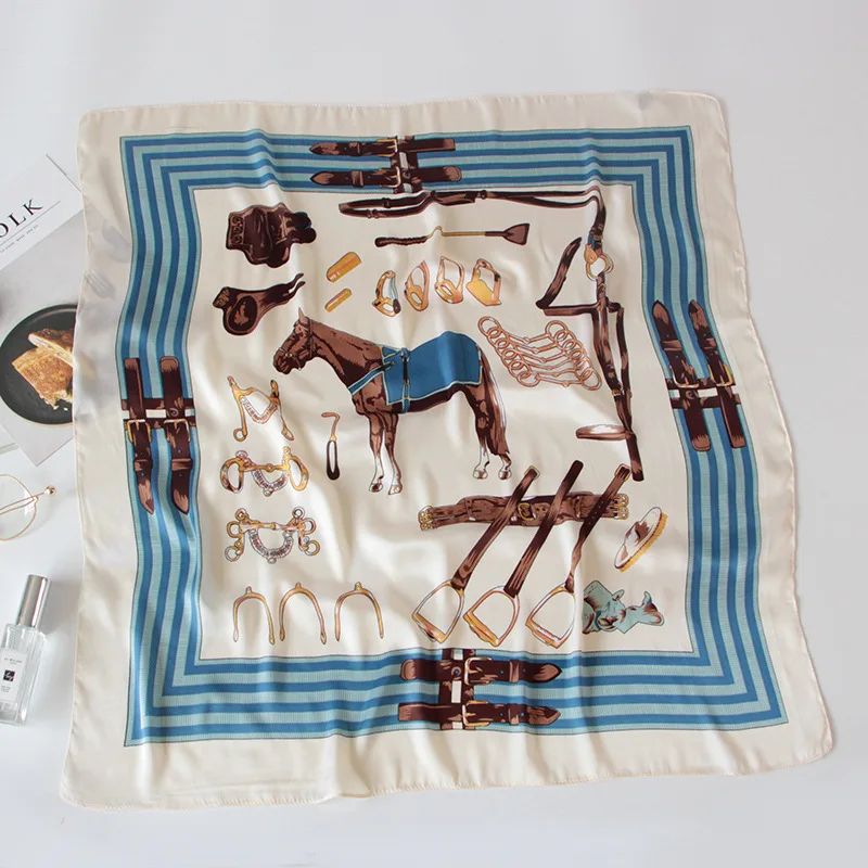 PULATU 70*70cm Square Scarf for Women Horse Design Silk-like Handkerchief Cachecol Female Bag Decoration Bandana
PULATU 70*70cm Square Scarf for Women Horse Design Silk-like Handkerchief Cachecol Female Bag Decoration Bandana