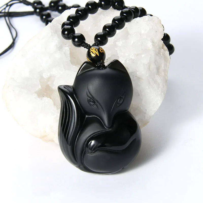 Natural obsidian pendant Hand made Carved Fox obsidian Amulet Lucky pendant necklaces for women best friends pendant jewelry
Natural obsidian pendant Hand made Carved Fox obsidian Amulet Lucky pendant necklaces for women best friends pendant jewelry
