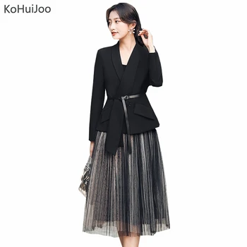 KoHuiJoo 2019 Autumn Women Blazer Skirt Suit Ladies Elegant Fashion Belted Black Blazer with Mesh Skirt Sets Two 2 Piece Black
KoHuiJoo 2019 Autumn Women Blazer Skirt Suit Ladies Elegant Fashion Belted Black Blazer with Mesh Skirt Sets Two 2 Piece Black