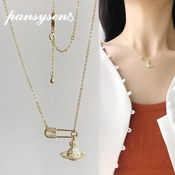 PANSYSEN Luxury Pure 925 Sterling Silver Pin Collar Planet Necklace Shining Spinel Zircon Jewelry Pendant Necklaces for Women
PANSYSEN Luxury Pure 925 Sterling Silver Pin Collar Planet Necklace Shining Spinel Zircon Jewelry Pendant Necklaces for Women