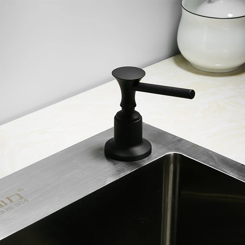 304 Stainless steel sink with detergent bottle pressing soap dispenser Nordic kitchen black wash basin accessories
304 Stainless steel sink with detergent bottle pressing soap dispenser Nordic kitchen black wash basin accessories