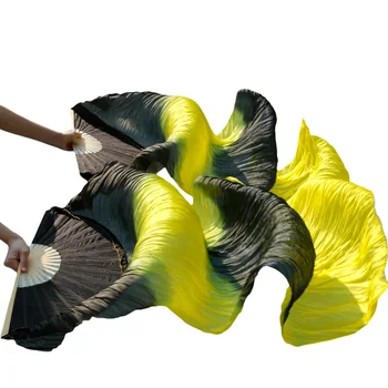 New 100% Silk Belly Dance Fans Dance Performance Props Silk Fans 1 Pair Left+Right Hand 180x90cm Black+Yellow+Black+Yellow Color
New 100% Silk Belly Dance Fans Dance Performance Props Silk Fans 1 Pair Left+Right Hand 180x90cm Black+Yellow+Black+Yellow Color