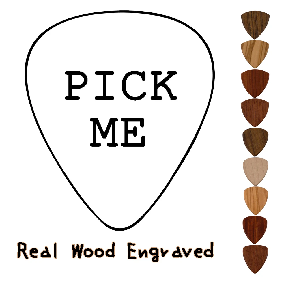 Pick Me Wooden Guitar Picks Engraved Words High-end Wood Guitar Plectrum Printing Guitar Parts & Accessories Gifts Dropshipping
Pick Me Wooden Guitar Picks Engraved Words High-end Wood Guitar Plectrum Printing Guitar Parts & Accessories Gifts Dropshipping