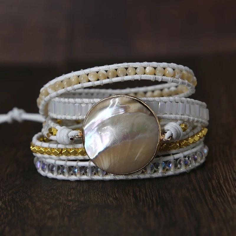 Unique Natural Shell Charm 5 Strands Wrap Bracelets Handmade Shell Beads Braid Leather Bracelet for Women Bracelet Jewelry
Unique Natural Shell Charm 5 Strands Wrap Bracelets Handmade Shell Beads Braid Leather Bracelet for Women Bracelet Jewelry