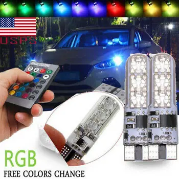 T10 W5W 5050 6SMD RGB LED Multi Color Light Car Wedge Bulbs Remote Control Set
T10 W5W 5050 6SMD RGB LED Multi Color Light Car Wedge Bulbs Remote Control Set